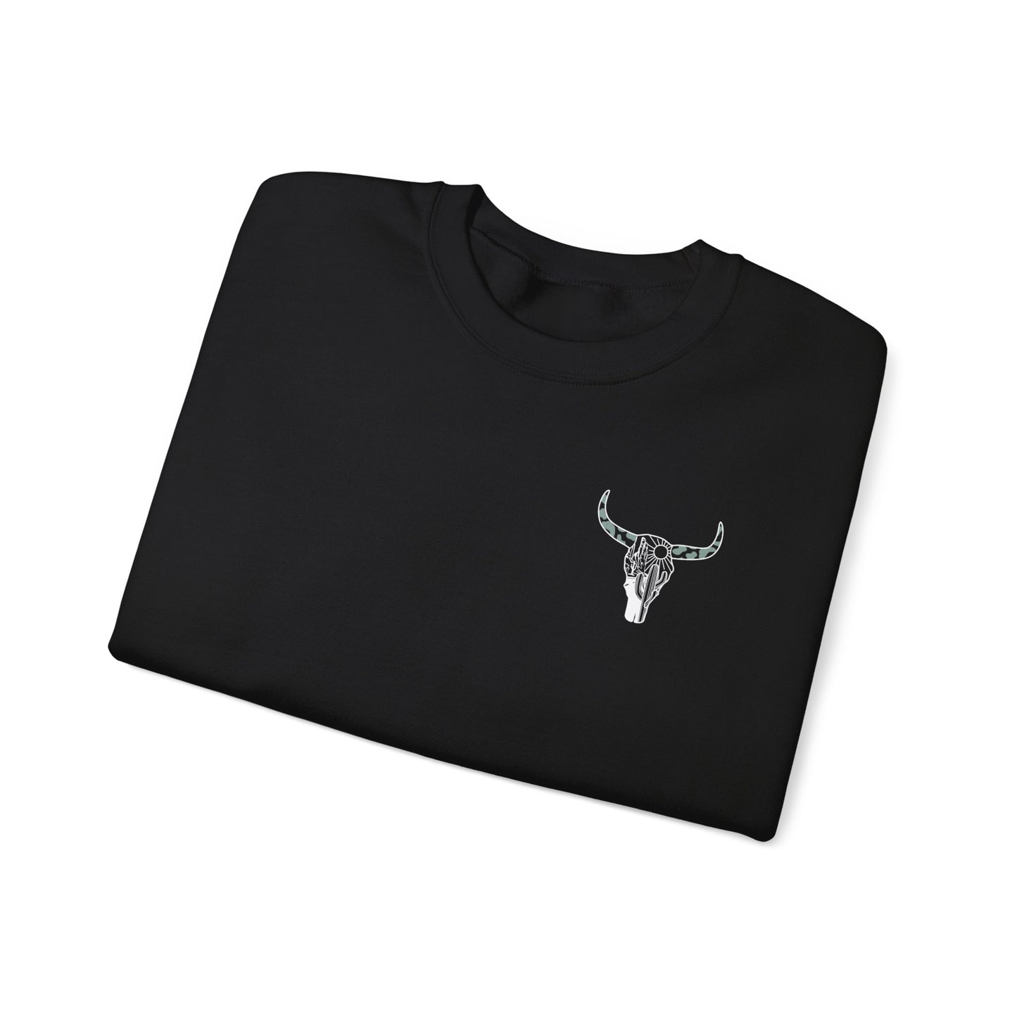 Bull Head "In a moood" Graphic Unisex Crewneck Sweatshirt (front & back print)