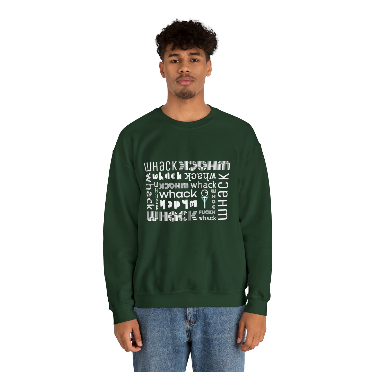 3OT WHACK F*CK GolfTee Unisex Crewneck Sweatshirt [front print & back logo]