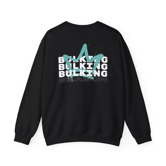 GYN Lyfestyle "Bulking Season" With Teal Spray Paint Crown Unisex Crewneck Sweatshirt