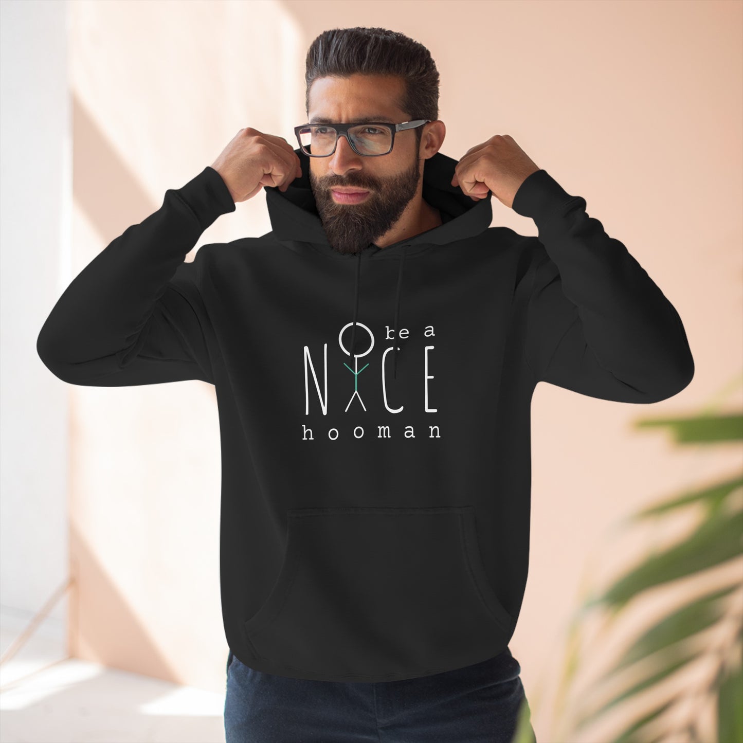 "Be A Nice Hooman" Unisex Pullover Hoodie [Front Print]