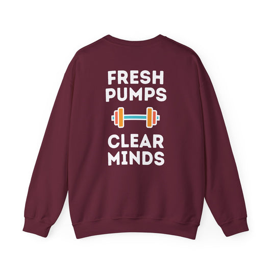 GYN Lifting Club "Fresh Pumps" Pump Cover (X-Small Logo with back print) Unisex Sweatshirt