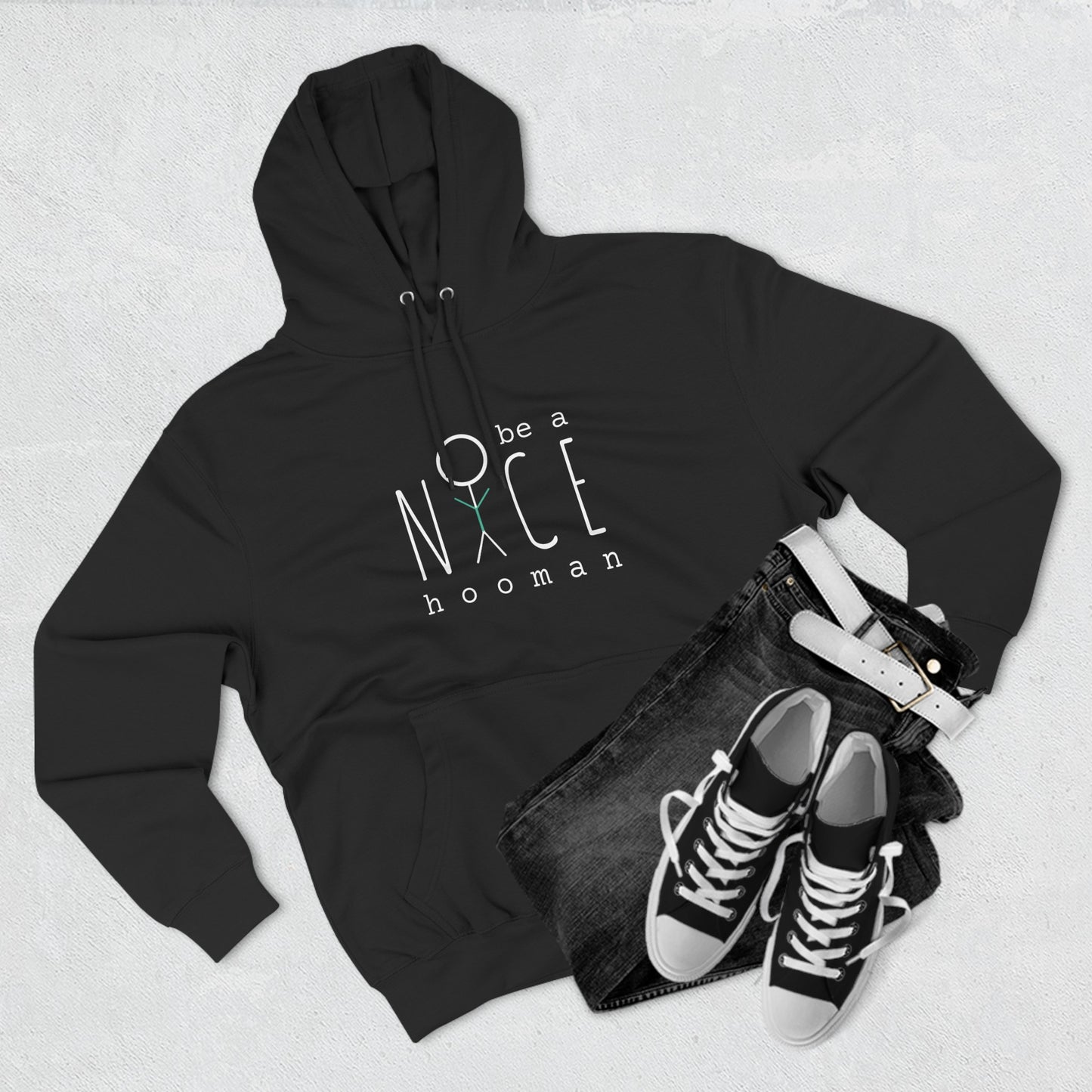 "Be A Nice Hooman" Unisex Pullover Hoodie [Front Print]