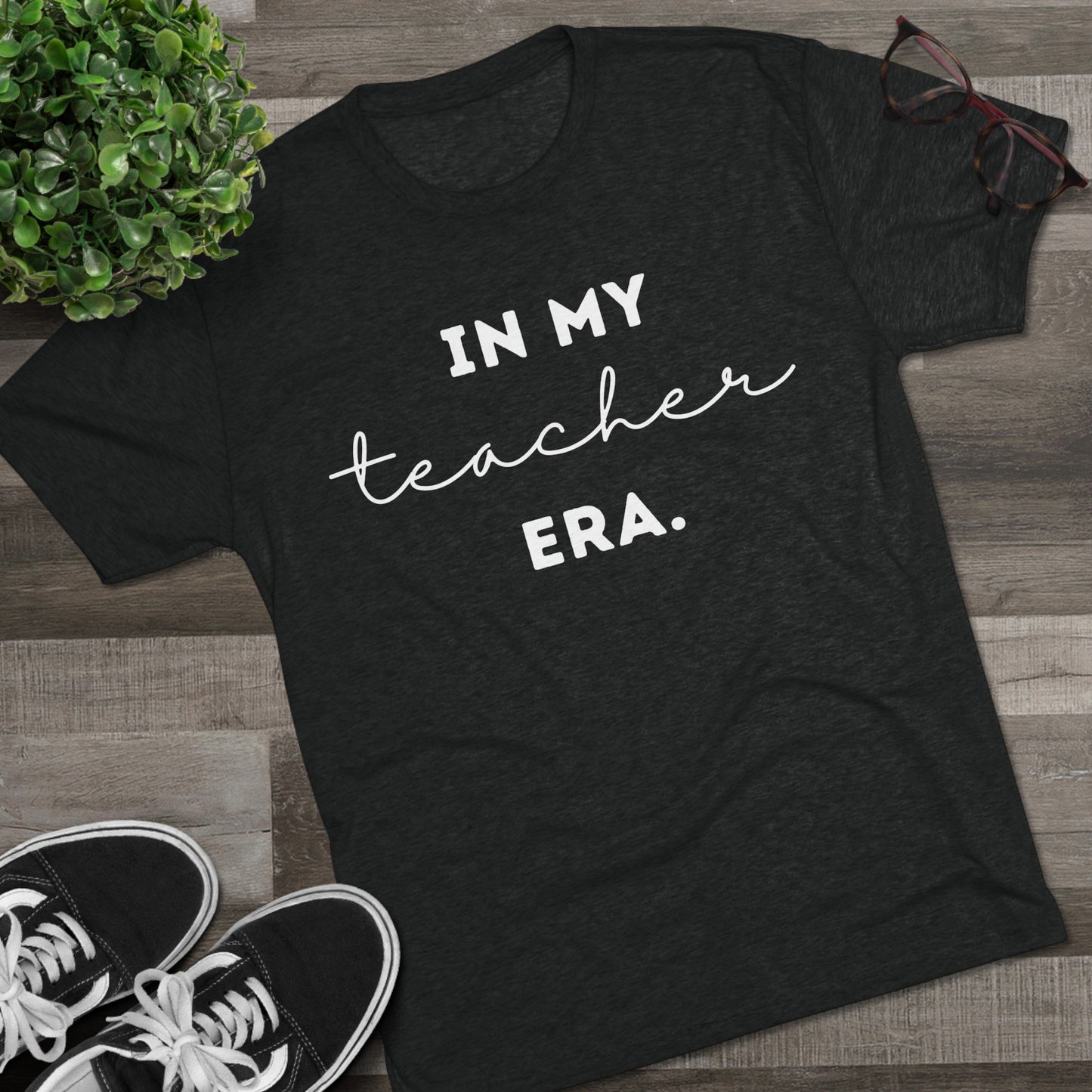 "IN MY TEACHER ERA." Unisex Crew Tee (TRI-BLEND)