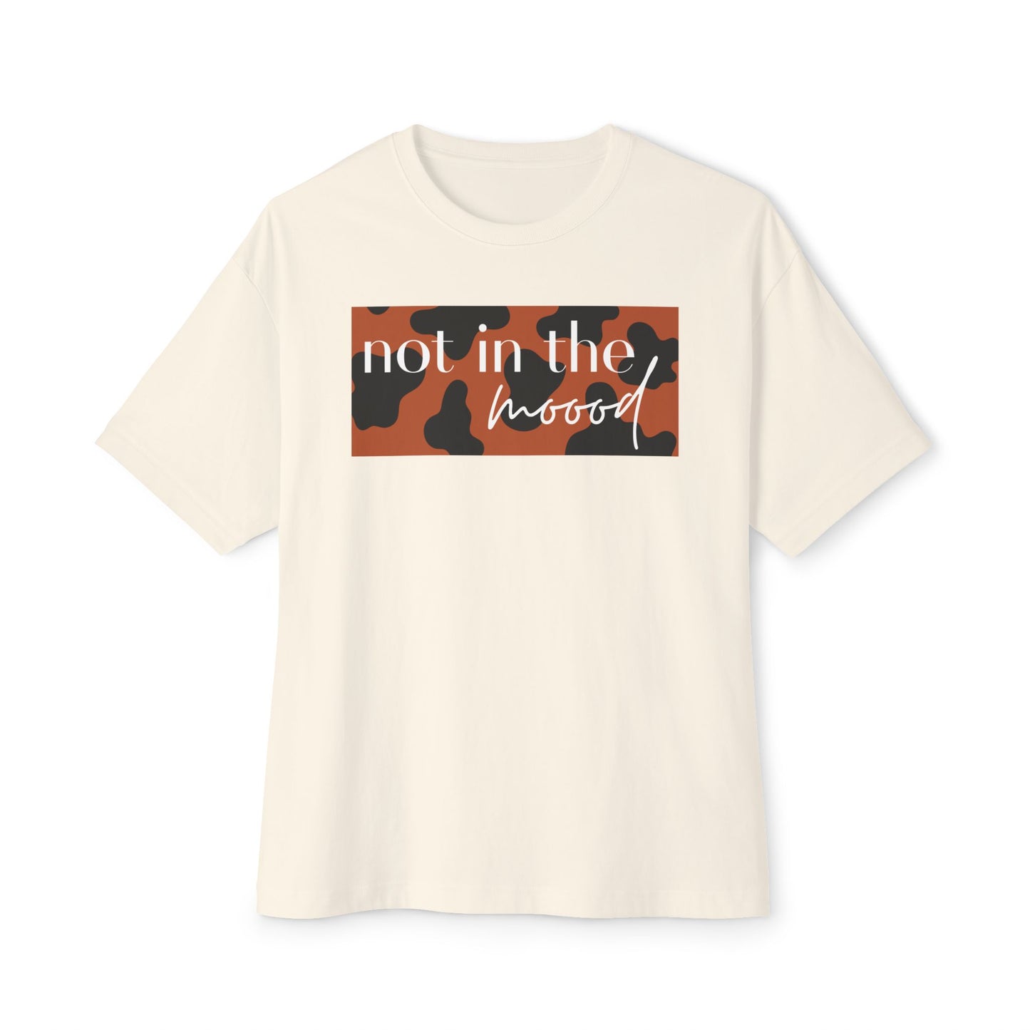 "Not in the moood" Plate Graphic Unisex Oversized T-Shirt