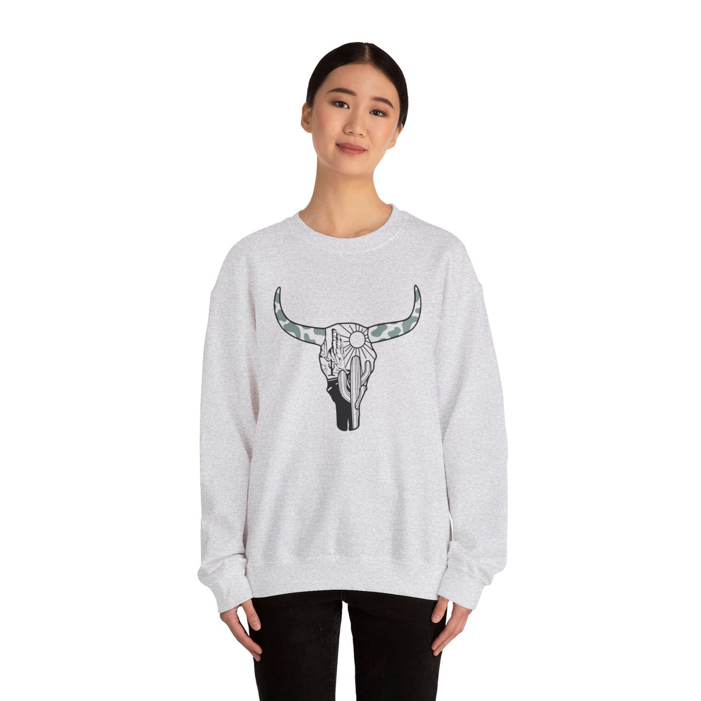 Bull Head Graphic Unisex Crewneck Sweatshirt