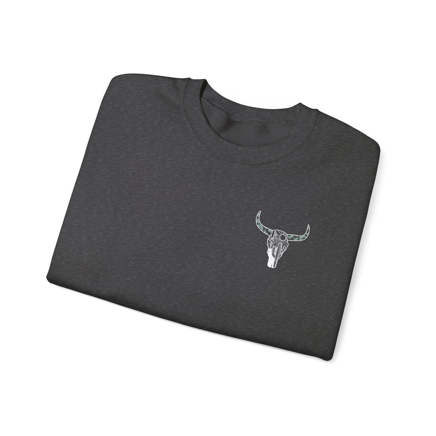 Bull Head "In a moood" Graphic Unisex Crewneck Sweatshirt (front & back print)