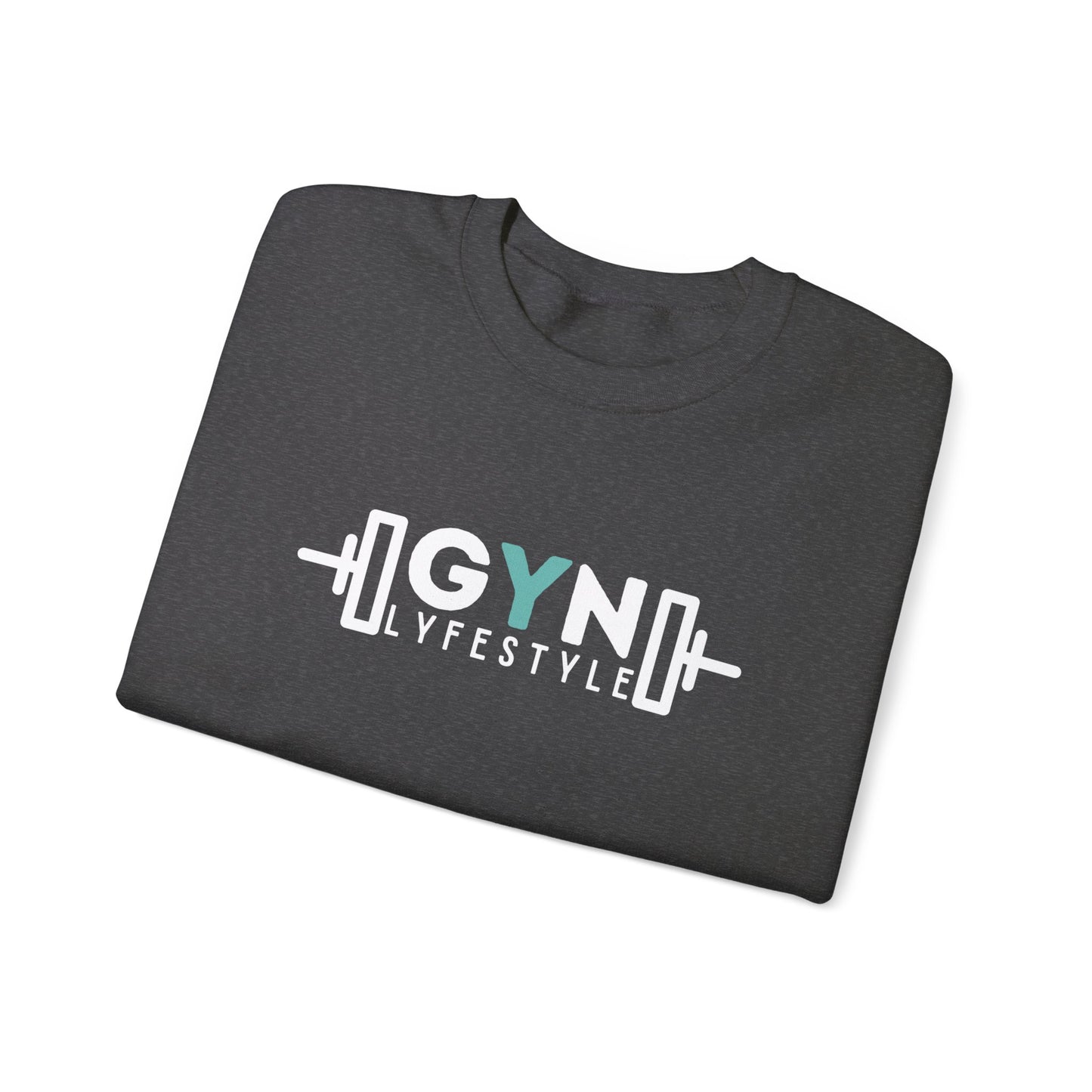 GYN Lyfestyle "Bulking Season" With Teal Spray Paint Crown Unisex Crewneck Sweatshirt