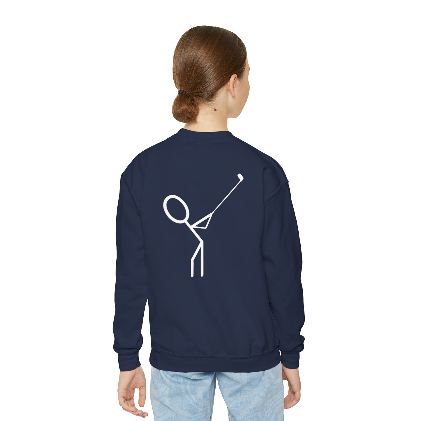 Kids 3OT Full Logo Left Hand Golfer Youth Crewneck Sweatshirt