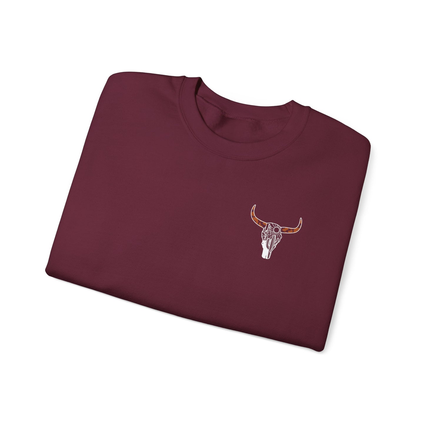 Bull Head "In a moood" Graphic Unisex Crewneck Sweatshirt (front & back print)