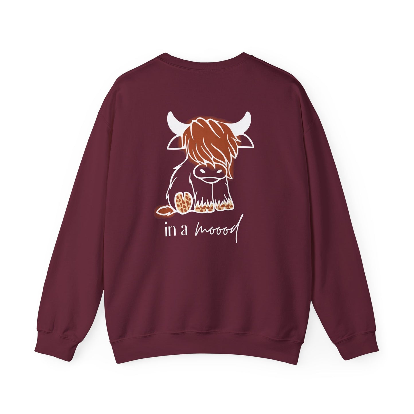 Bull Head "In a moood" Graphic Unisex Crewneck Sweatshirt (front & back print)