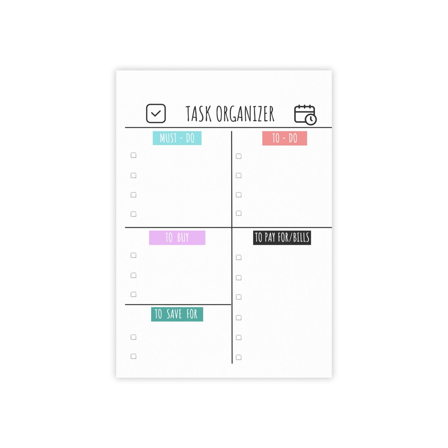 Task Organizer Post-it® Note Pads