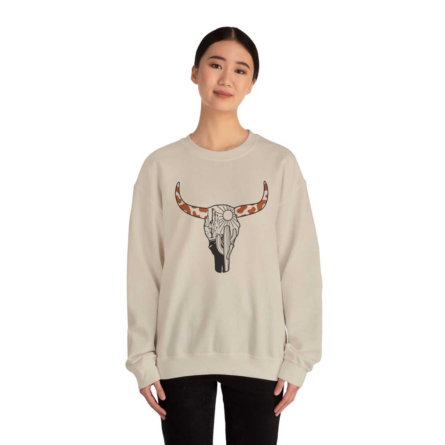 Bull Head Graphic Unisex Crewneck Sweatshirt