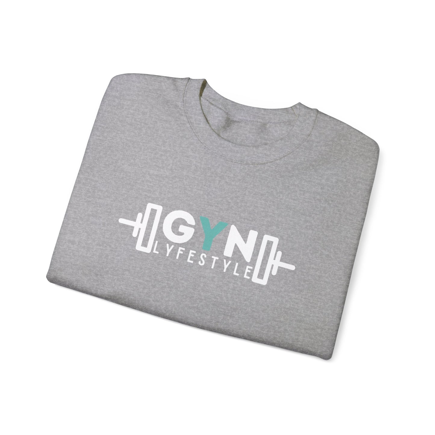 GYN Lyfestyle "Bulking Season" With Teal Spray Paint Crown Unisex Crewneck Sweatshirt