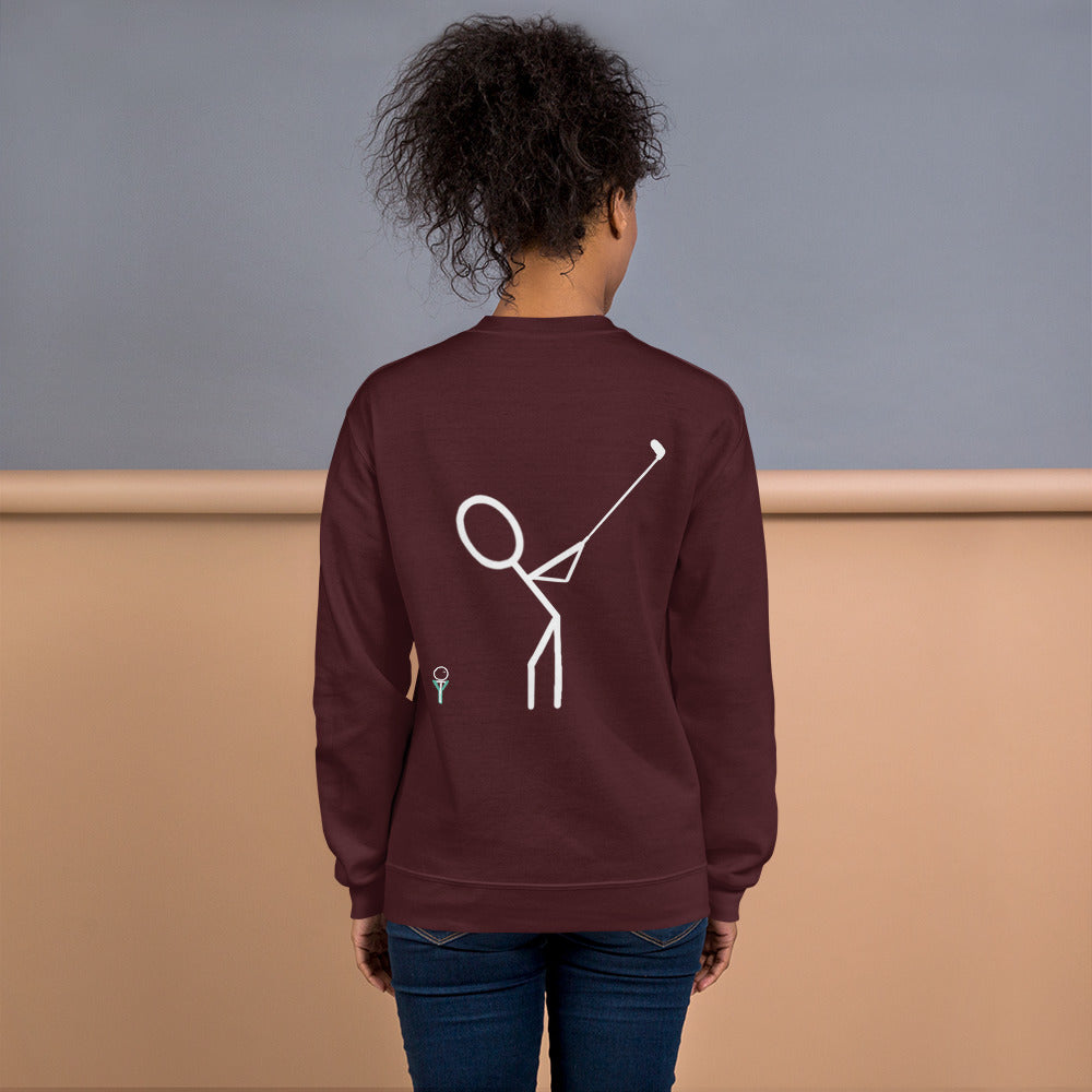 3OT "Birdie Juice" Left Hand Golfer Unisex Sweatshirt [front & back print]