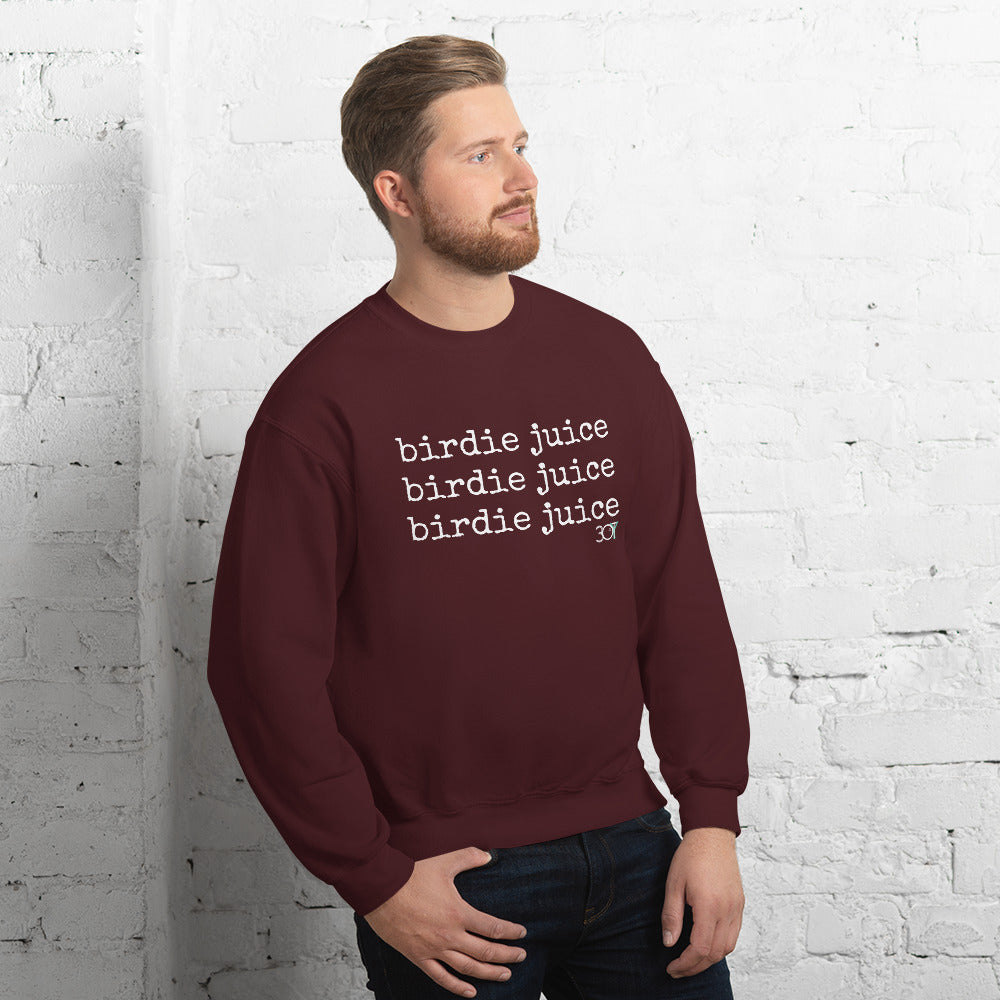 3OT "Birdie Juice" Right Hand Golfer Unisex Sweatshirt [front & back print]