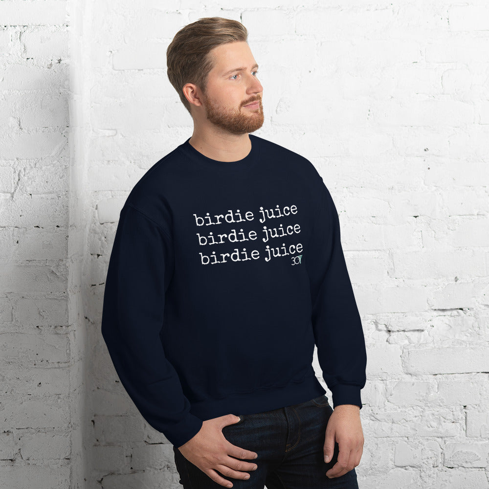 3OT "Birdie Juice" Right Hand Golfer Unisex Sweatshirt [front & back print]